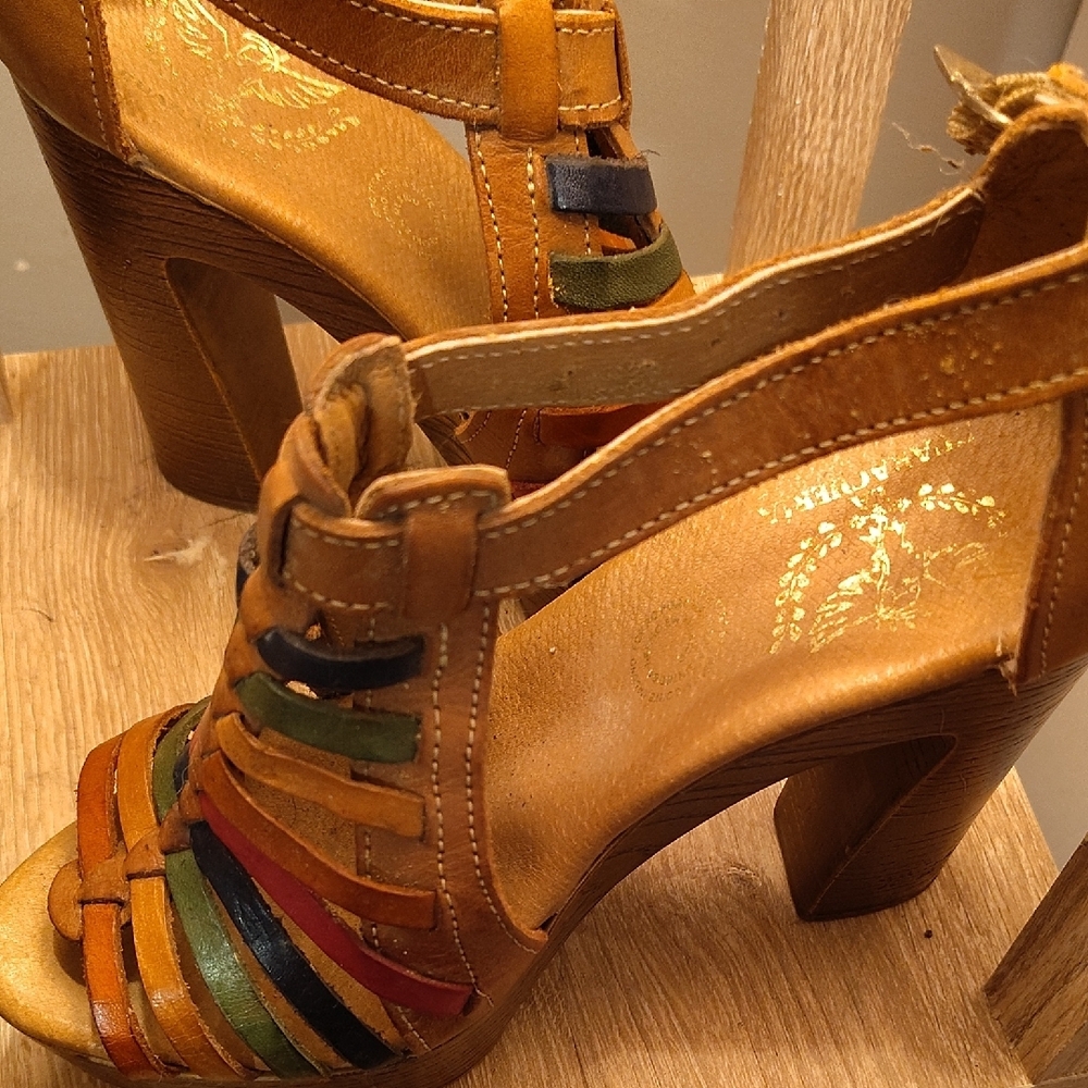 Multicolor Strappy Platform Sandals - image 2